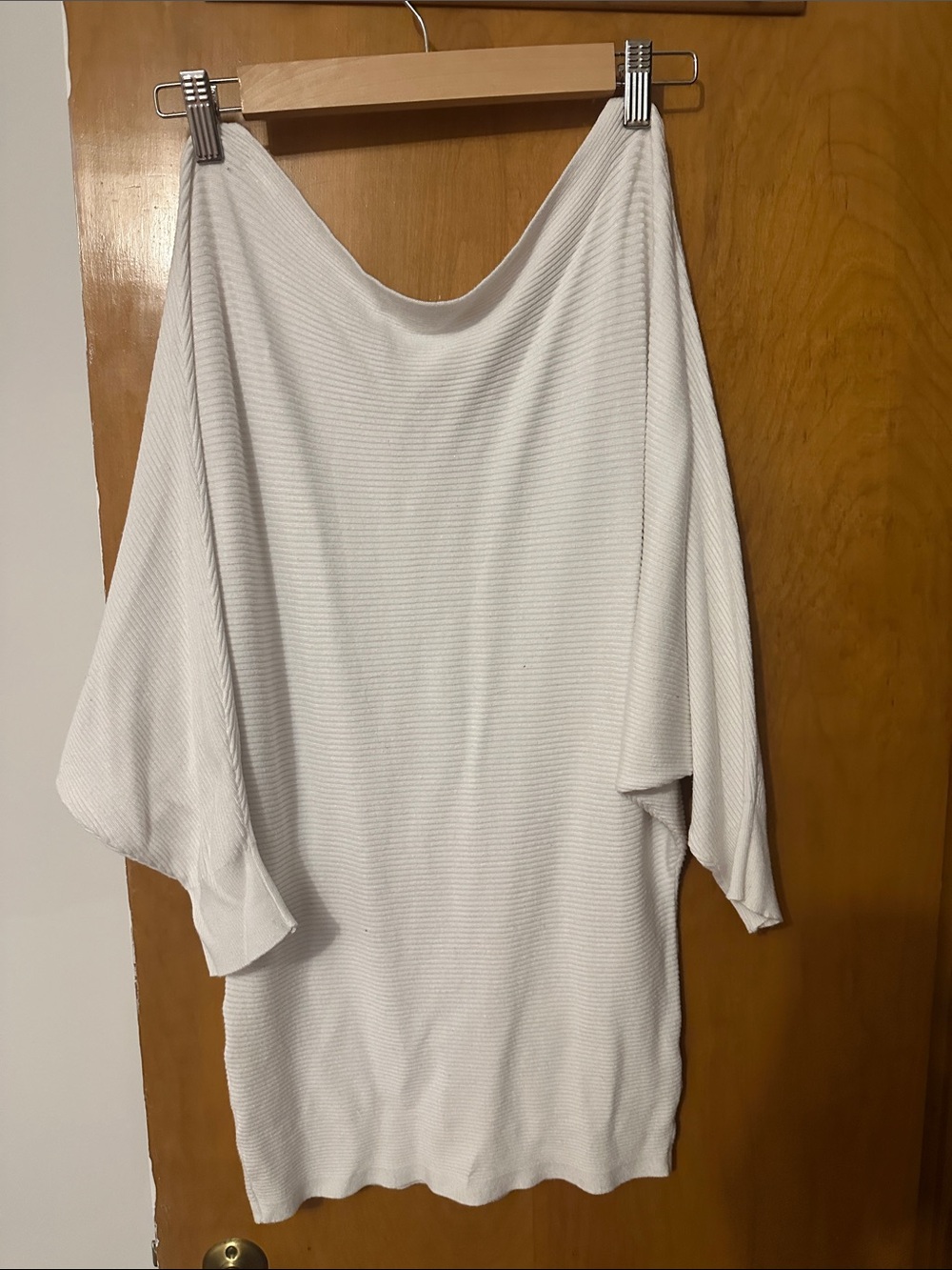 Dynamite Off-the-Shoulder White Batwing Sweater